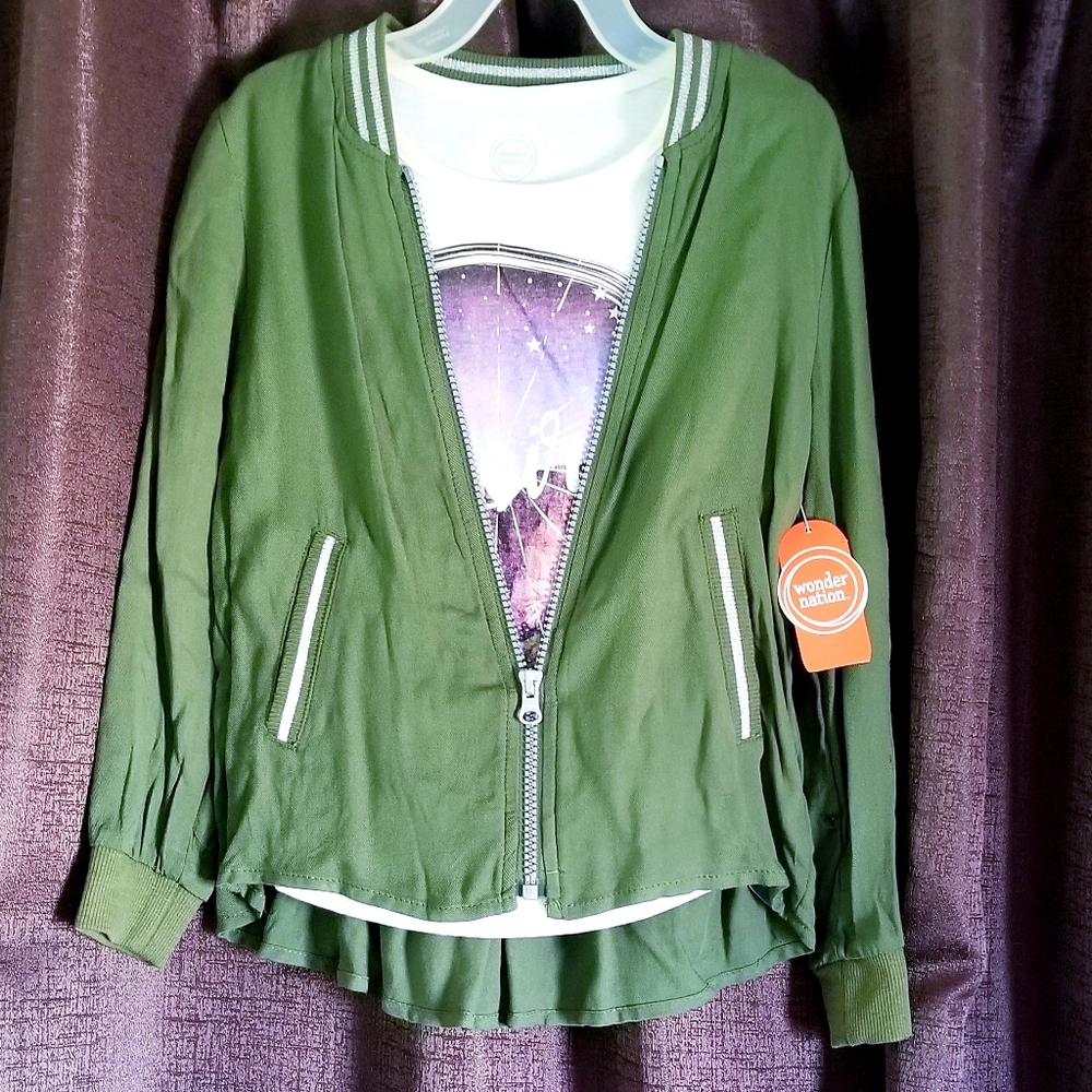 NWT with DEFECT, Two-Piece Tee and Jacket Set